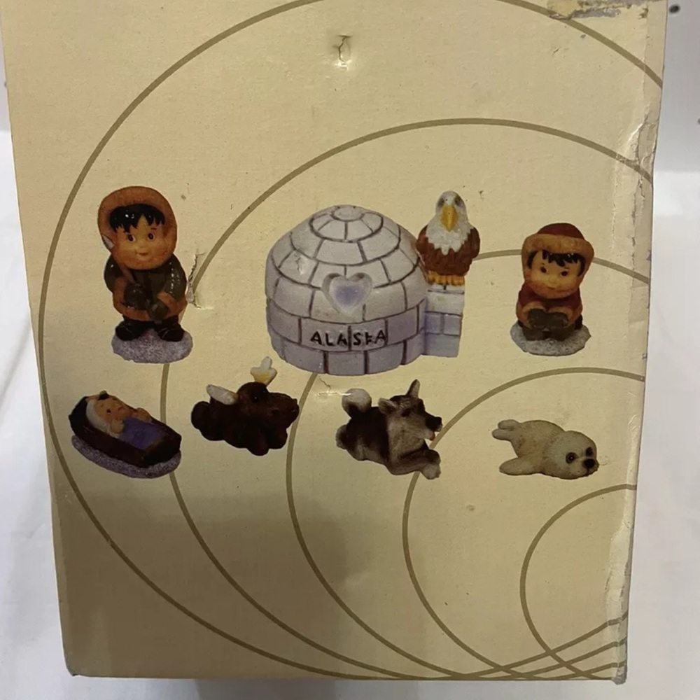 Igloo Eskimo 7 Pc Nativity Scene Alaska Christmas